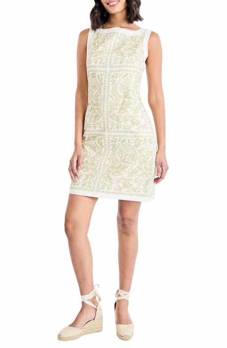 Floral Sleeveless Linen Blend Dress