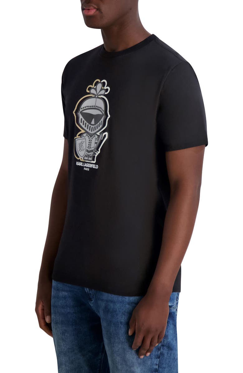 KARL LAGERFELD PARIS Outline Karl Amour Cotton Graphic T-Shirt, Alternate, color, 