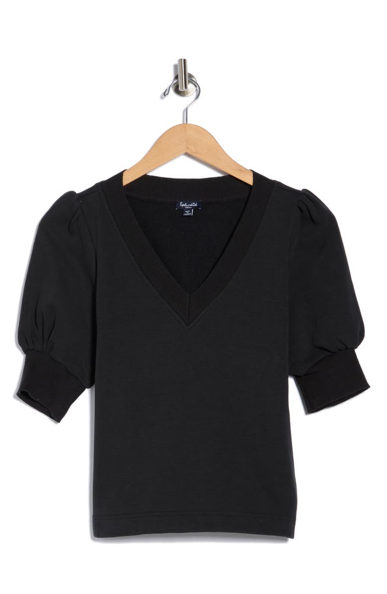 Splendid Puff Sleeve Sweater, Alternate, color, Black