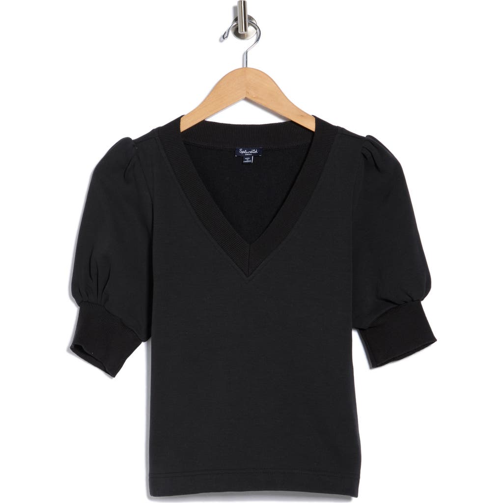 Splendid Puff Sleeve Sweater In Black