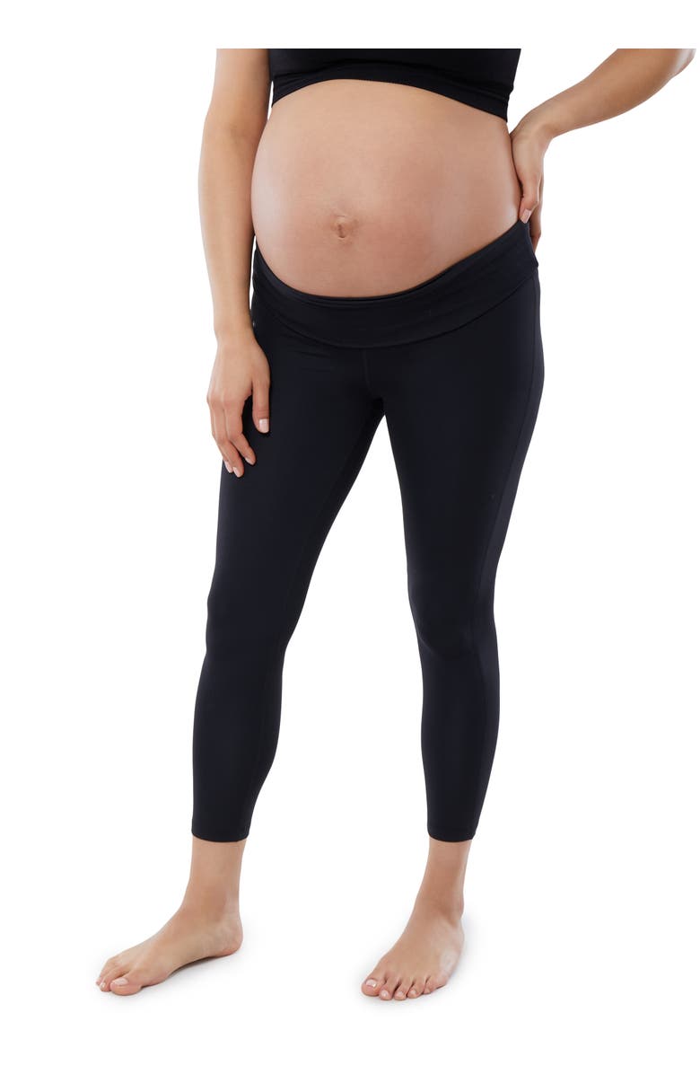 Ingrid & Isabel Maternity Foldover Legging Bundle, Alternate, color, Black/Black