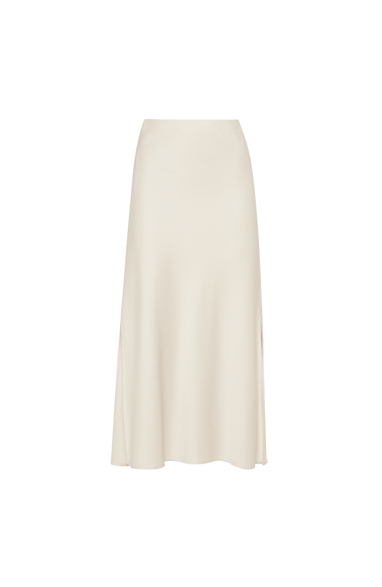 Brunello Cucinelli Satin cady fluid pencil skirt, Main, color, Beige Silk