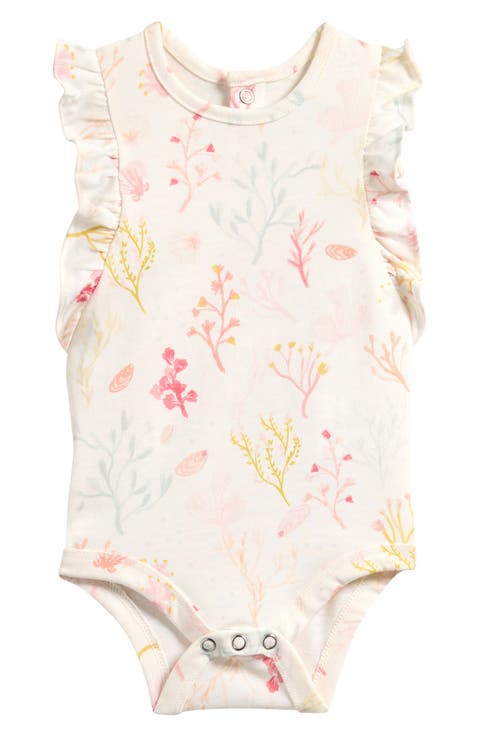 Mermaid Melody Flutter Sleeve Organic Cotton Bodysuit (Baby)