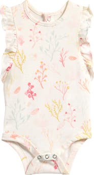 Pehr Mermaid Melody Flutter Sleeve Organic Cotton Bodysuit