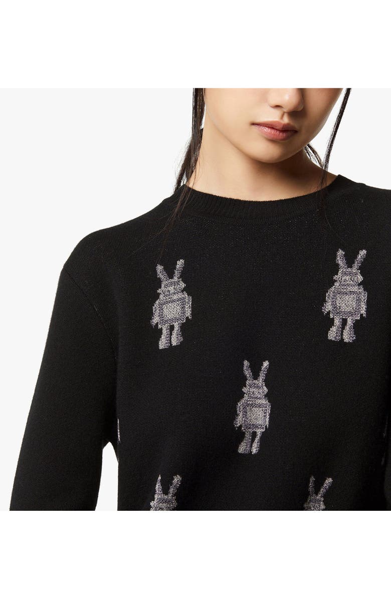 MCM Rabot Sweater in Wool Jacquard, Alternate, color, Black