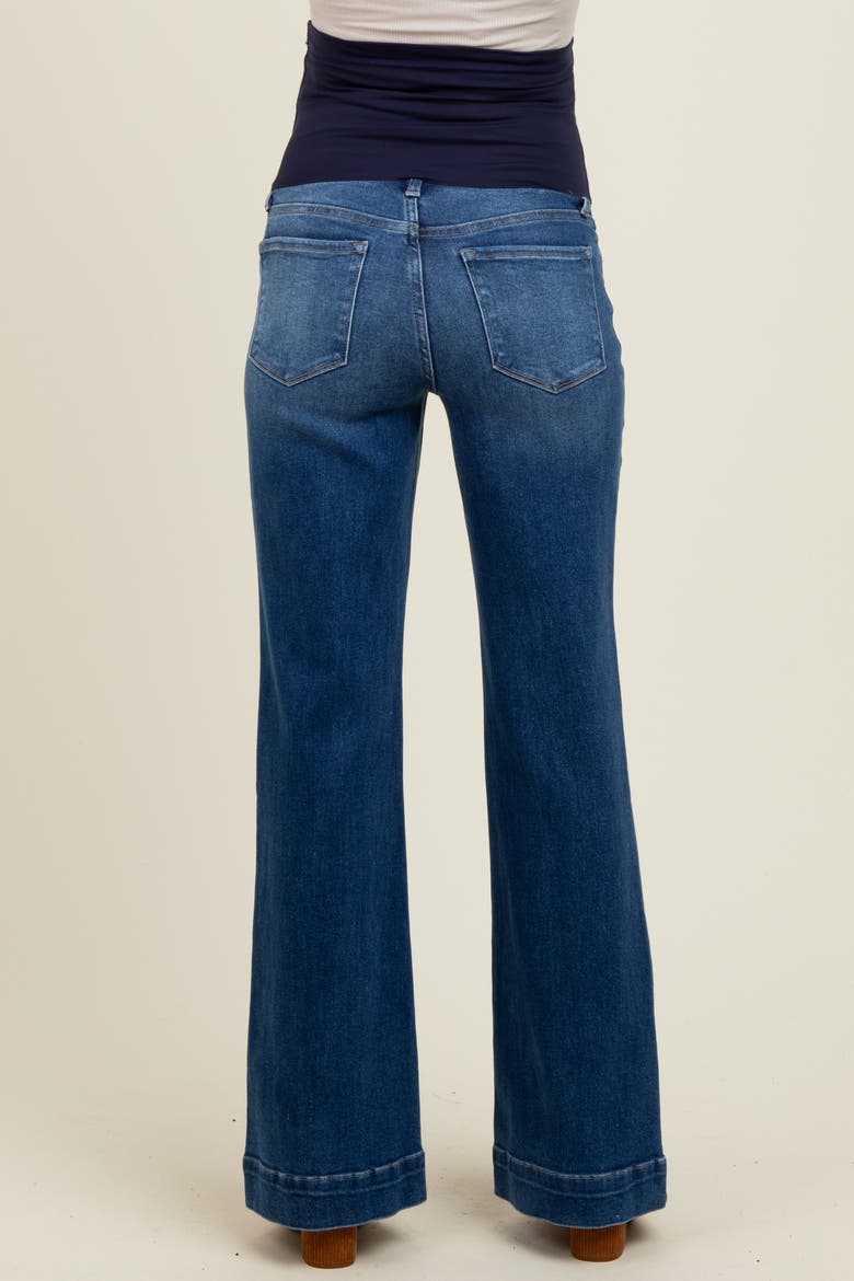 Wide Hem Maternity Flare Jeans, Alternate, color, Navy Blue