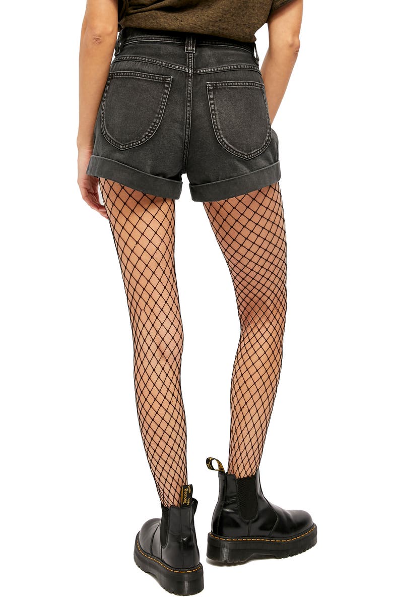 Free People Setting with the Sun High Waist Denim Shorts, Alternate, color,