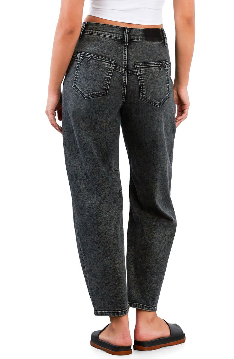 HINT OF BLU Valerie High Waist Ankle Barrel Jeans, Alternate, color, Powder Grey