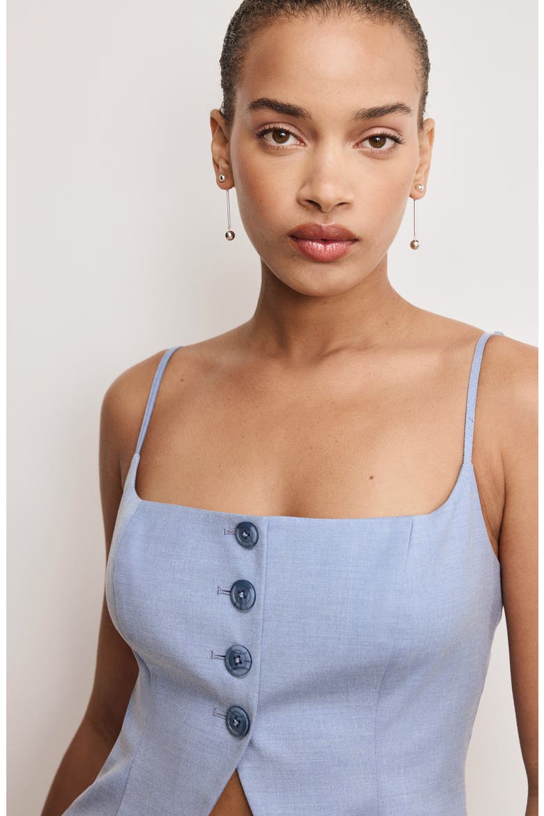 Twill Suiting Camisole, Alternate, color, CROSSHATCH BLUE001