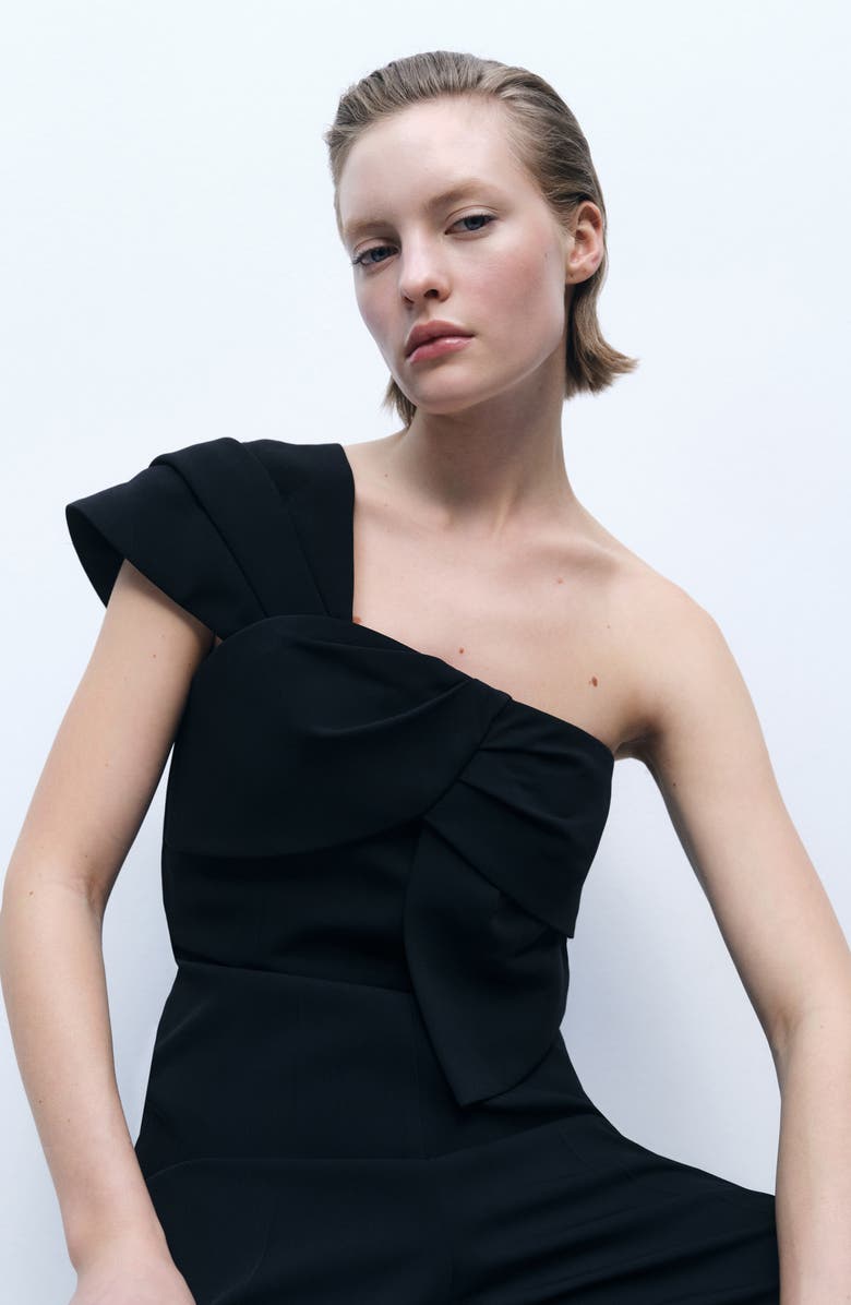 MANGO Asymmetric Wide Leg Jumpsuit, Alternate, color,