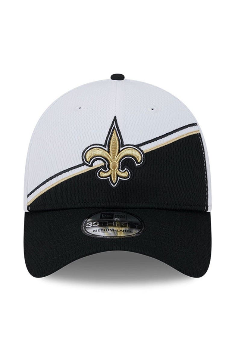 New Era Men's New Era  White/Black New Orleans Saints 2023 Sideline 39THIRTY Flex Hat, Alternate, color, White