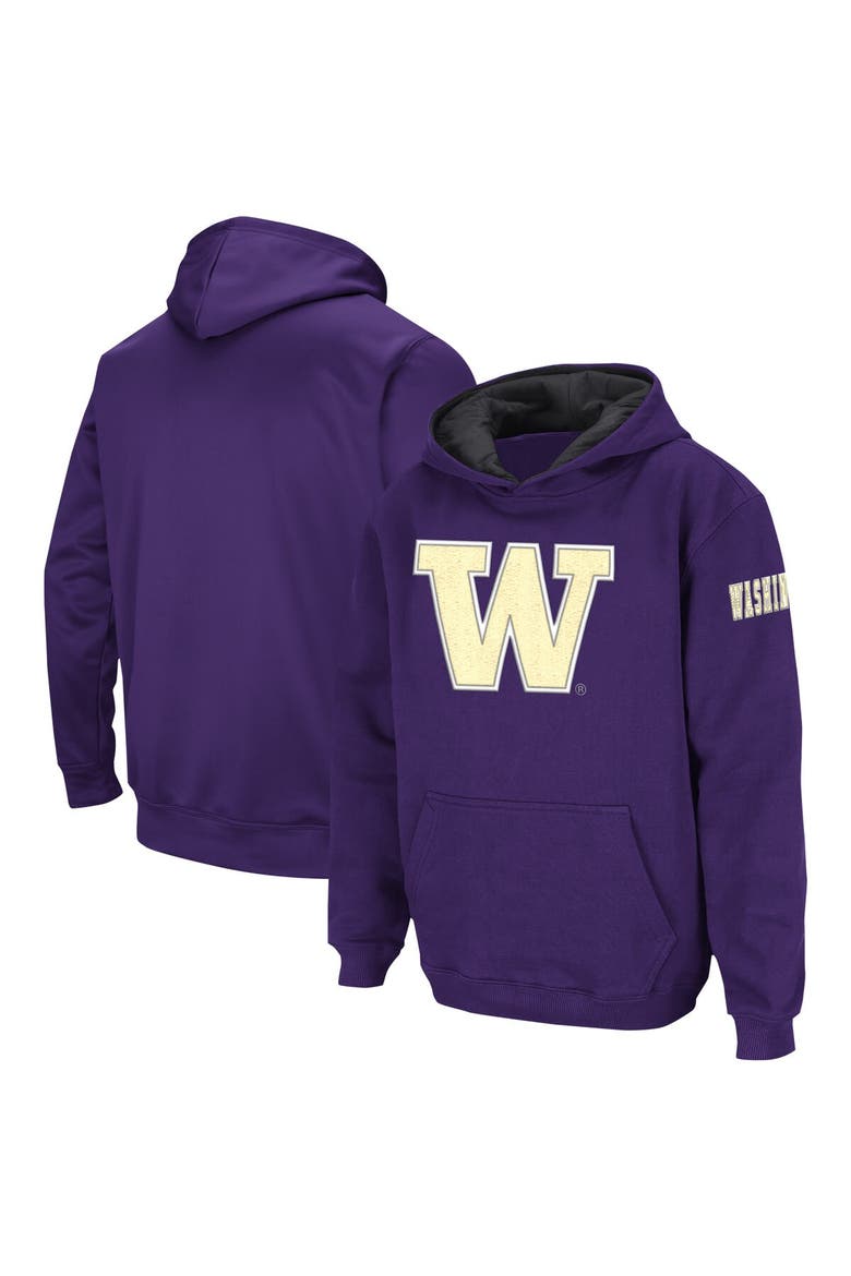 Youth Colosseum  Purple Washington Huskies Big Logo Pullover Hoodie, Main, color, Purple