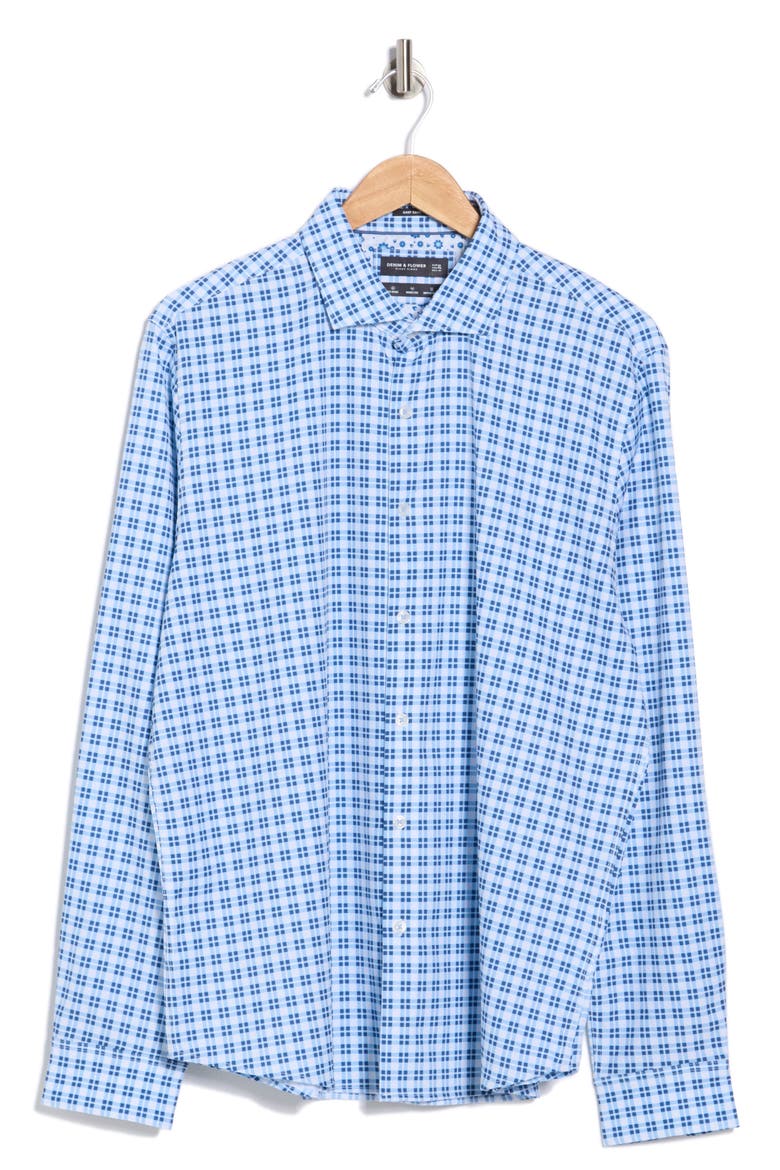 Plaid Stretch Button-Up Shirt, Alternate, color, WHITE