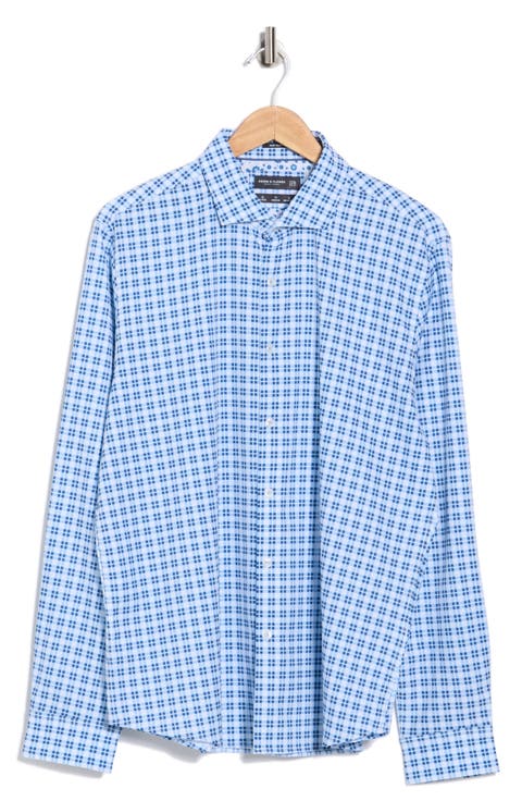 Plaid Stretch Button-Up Shirt