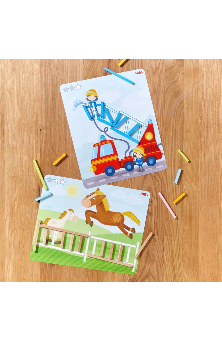 HABA Stabix Wooden Arranging and Matching Game Montessori Toy, Alternate, color, Multi