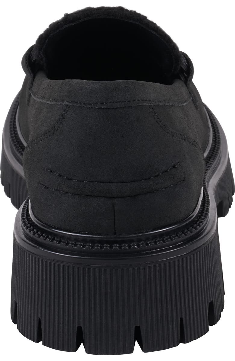 GOOD CHOICE NEW YORK Vince Faux Shearling Lug Sole Platform Loafer, Alternate, color, Black