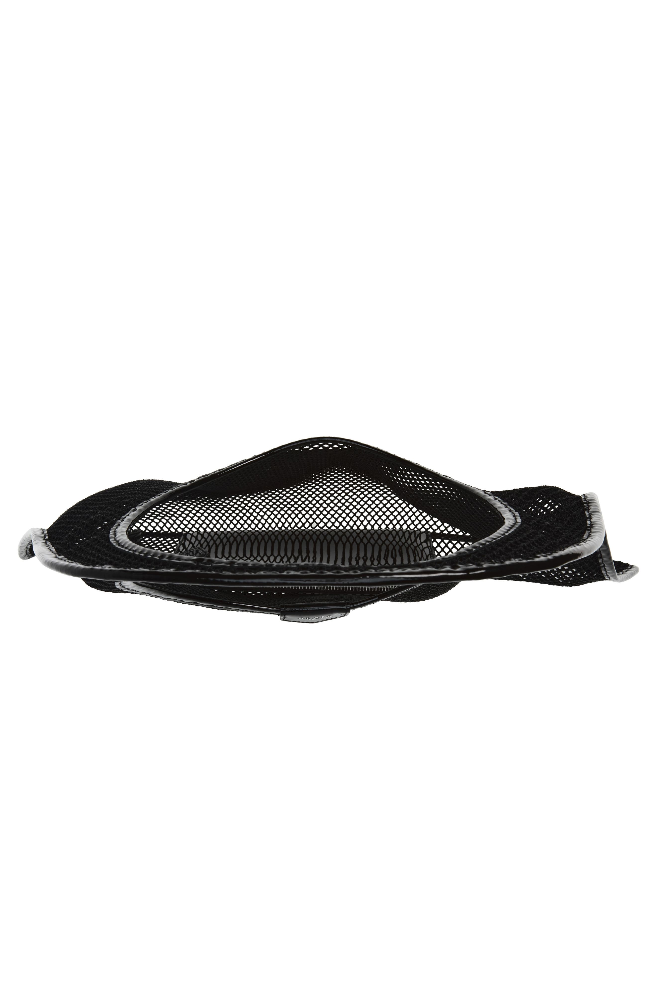 One-Piece Fishnet & Patent Leather Shoulder Bag, Alternate, color, NOIR 999