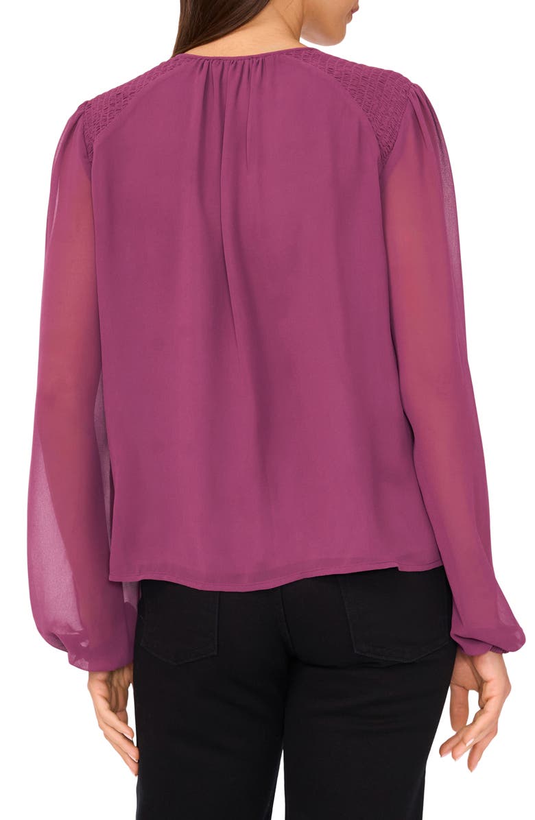 Vince Camuto Smock Detail Long Sleeve Top, Alternate, color, Sweet Plum