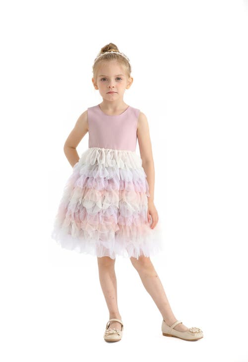Mimi Tutu Multi Ruffle Layla Dress In Pink