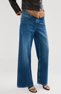 MANGO Low Rise Wide Leg Jeans