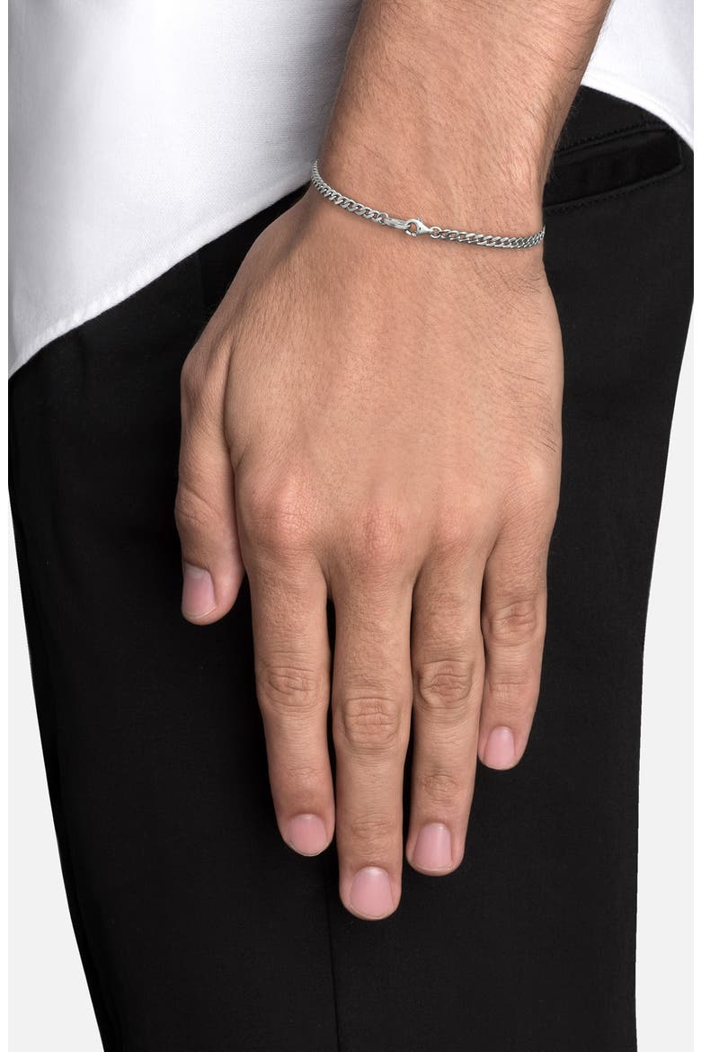 Men's Annex Cuban Chain Bracelet, Alternate, color, STERLING SILVER/ MATTE