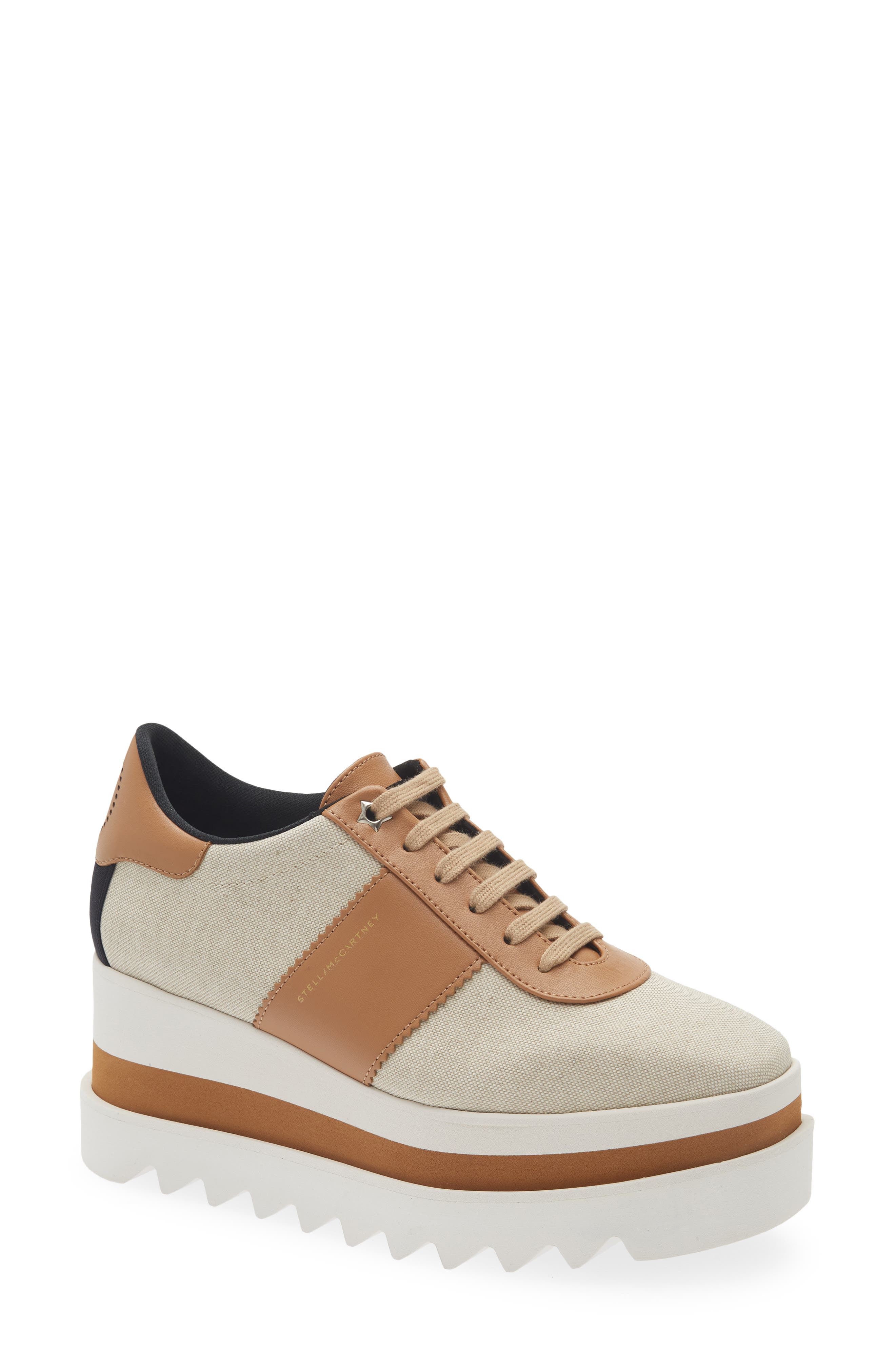 Stella McCartney Sneakelyse Platform Canvas Sneaker, Main, color, Ecru