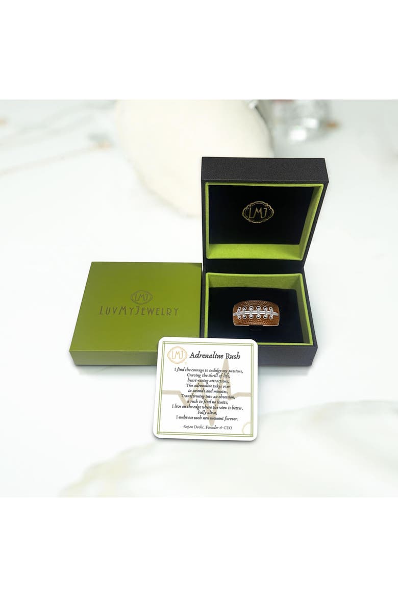 Hustle American Football Diamond Band Men Ring, Alternate, color, Brown