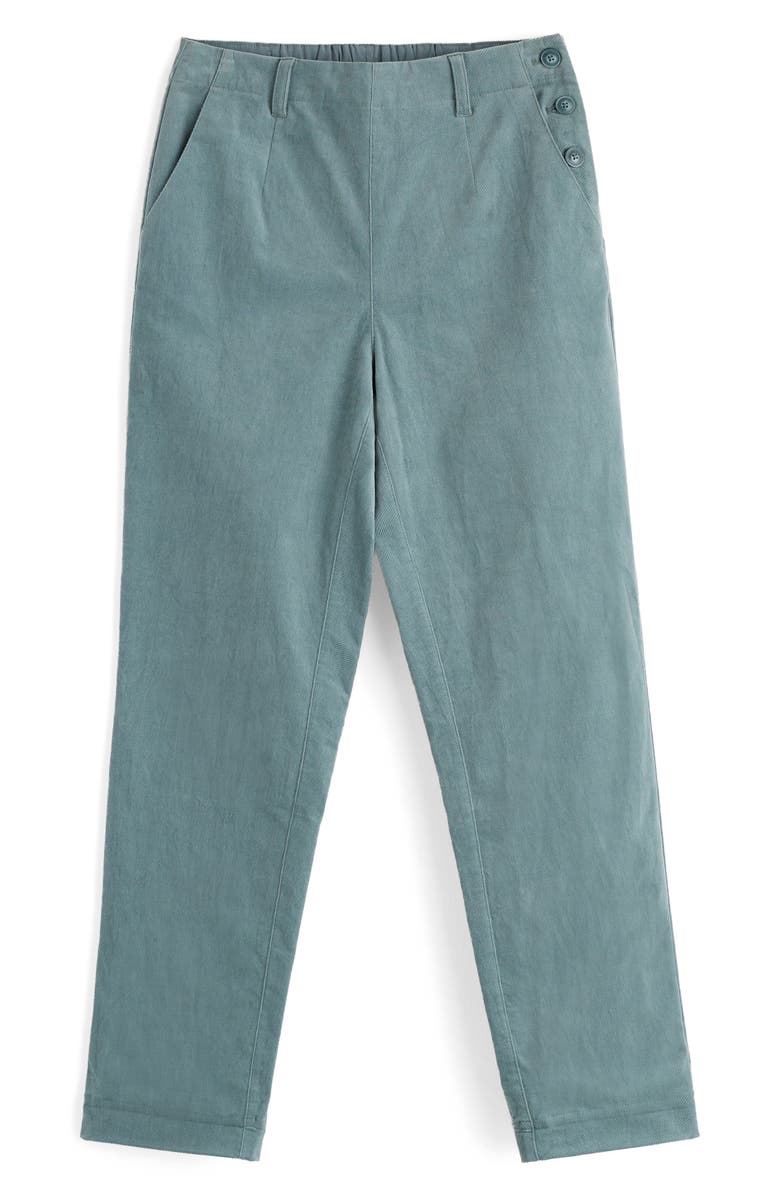 Seasalt Cornwall Crackington Sailor Button Ankle Pull-On Pants, Alternate, color, Lichen