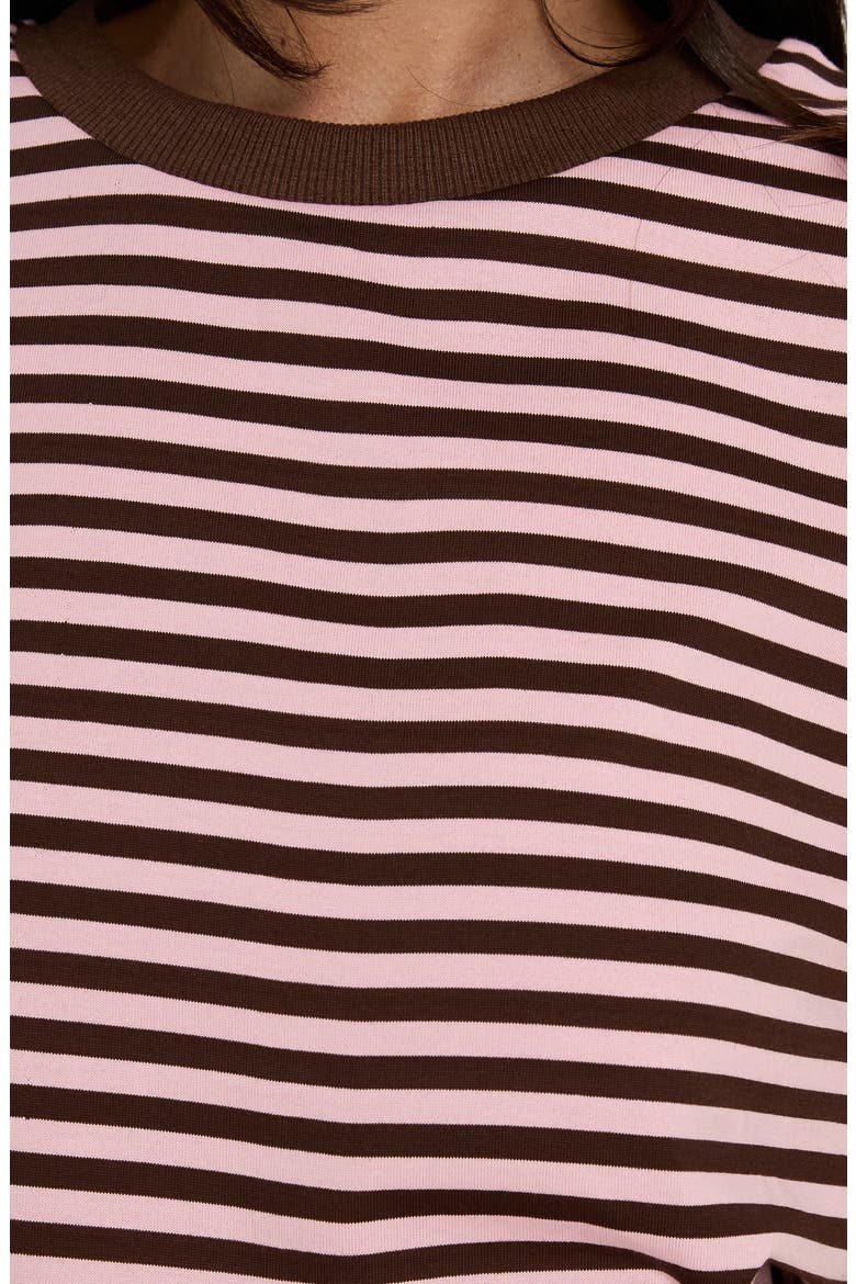 Settle Down Striped Oversized T-Shirt, Alternate, color, PINK / BROWN STRIPE