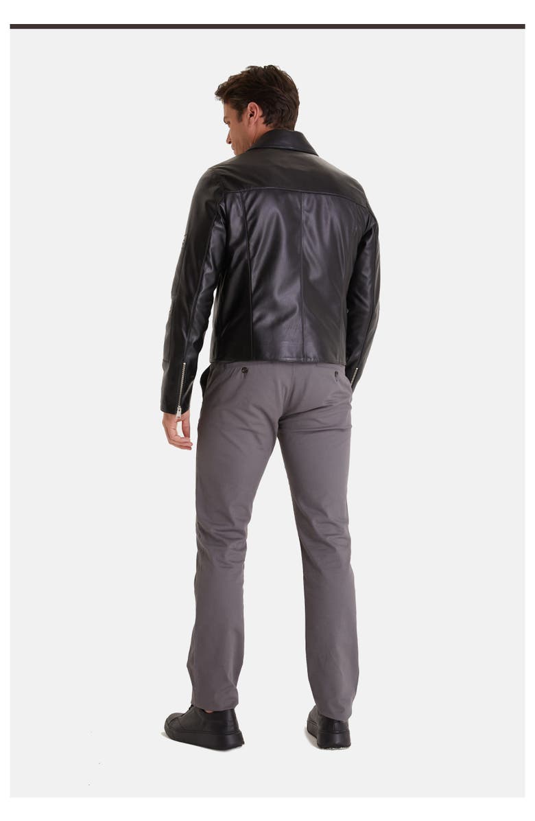 Furniq UK Randall Leather Jacket, Alternate, color, Black