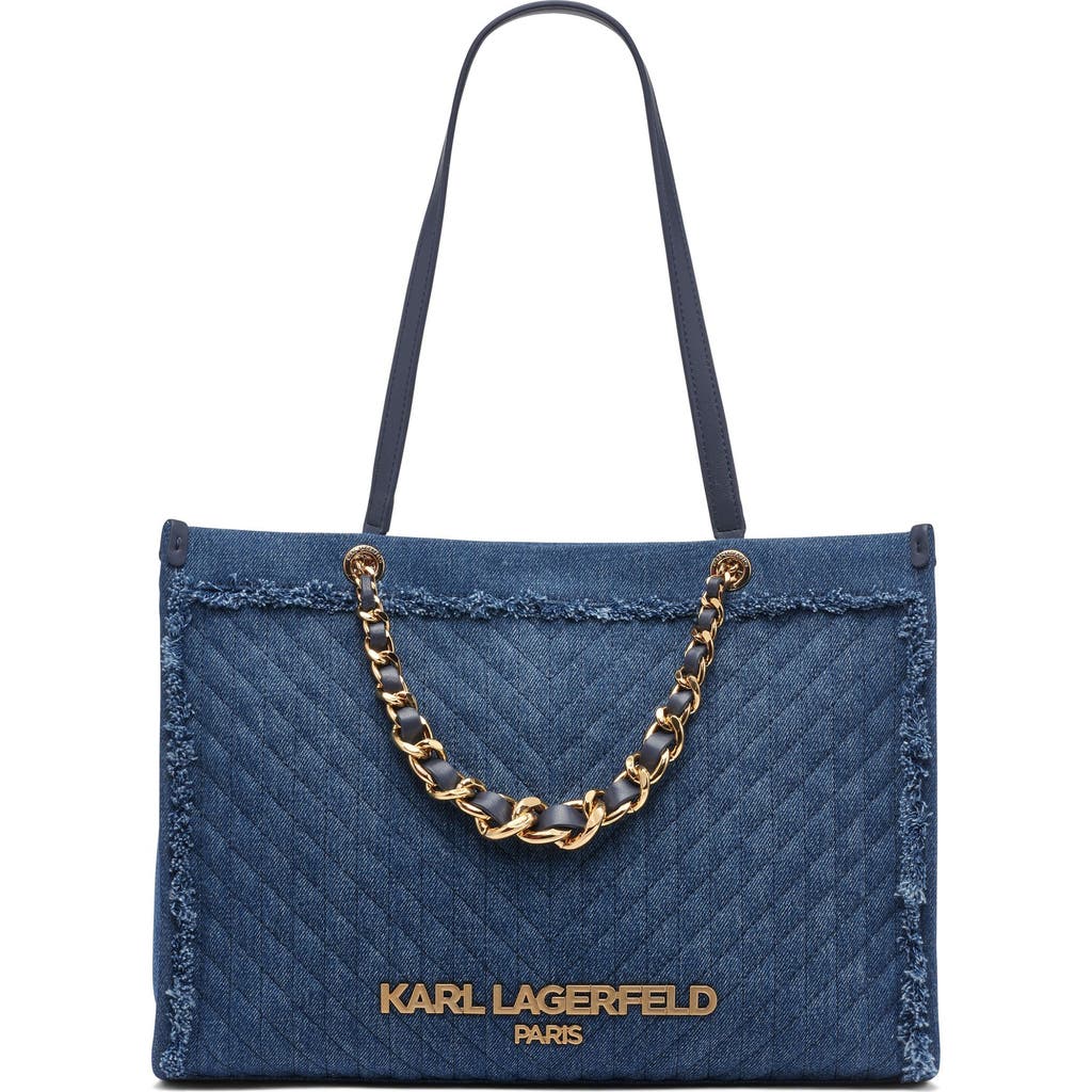 Karl Lagerfeld Paris Savoie Tote In Washed Denim