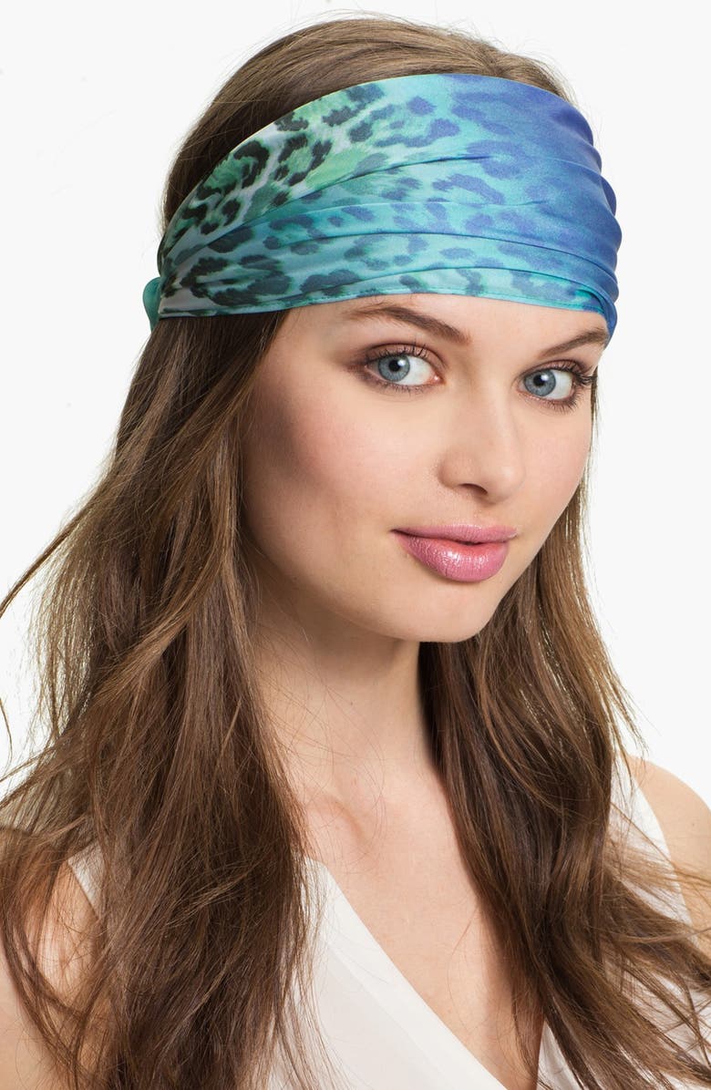 Cara 'Ombre Leopard' Head Wrap, Main, color, 