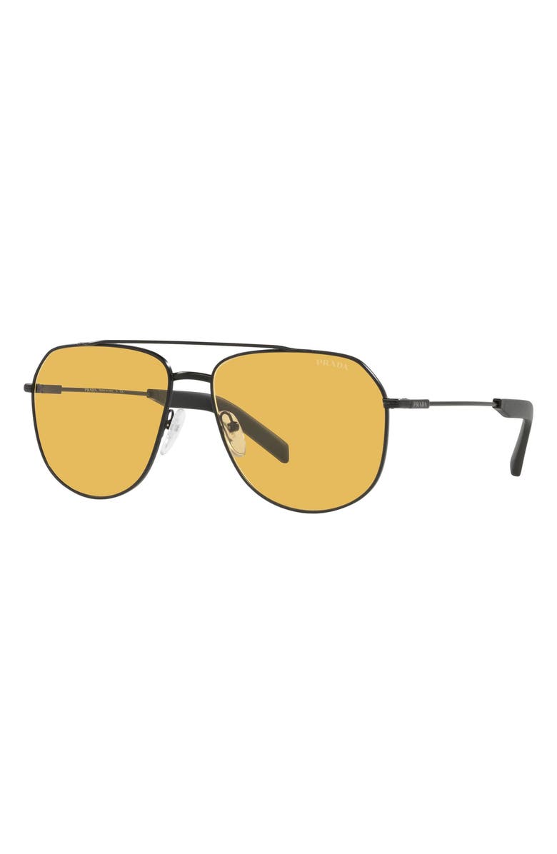 Prada 60mm Aviator Sunglasses, Alternate, color, 