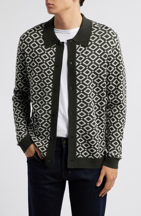 Thor 6584 Wool Blend Polo Cardigan