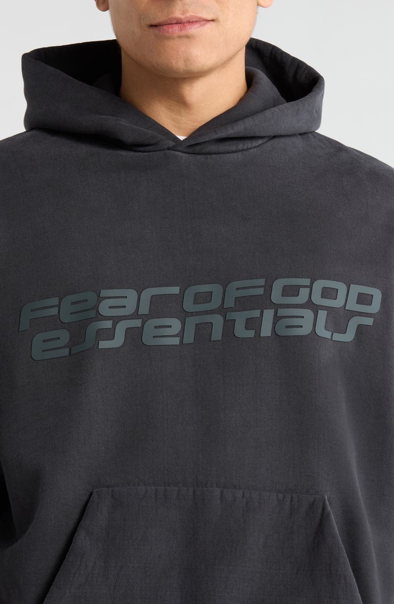 Fear of God Essentials '90s Cotton Hoodie, Alternate, color, Vintage Black