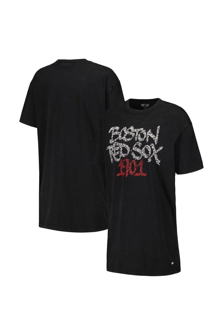 Women's The Wild Collective Black Boston Red Sox T-Shirt Dress, Main, color, Black