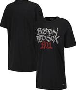 THE WILD COLLECTIVE Women's The Wild Collective Black Boston Red Sox T-Shirt Dress