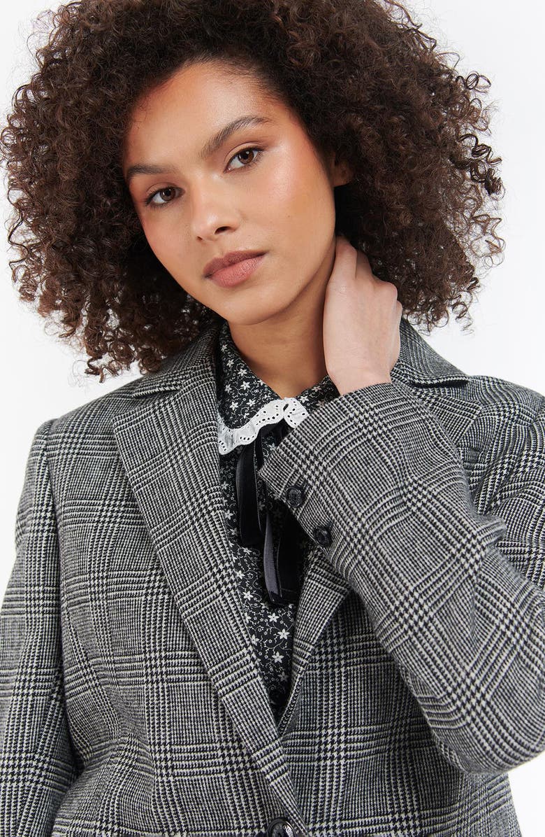 Barbour Nyla Wool Blend Check Blazer, Alternate, color,