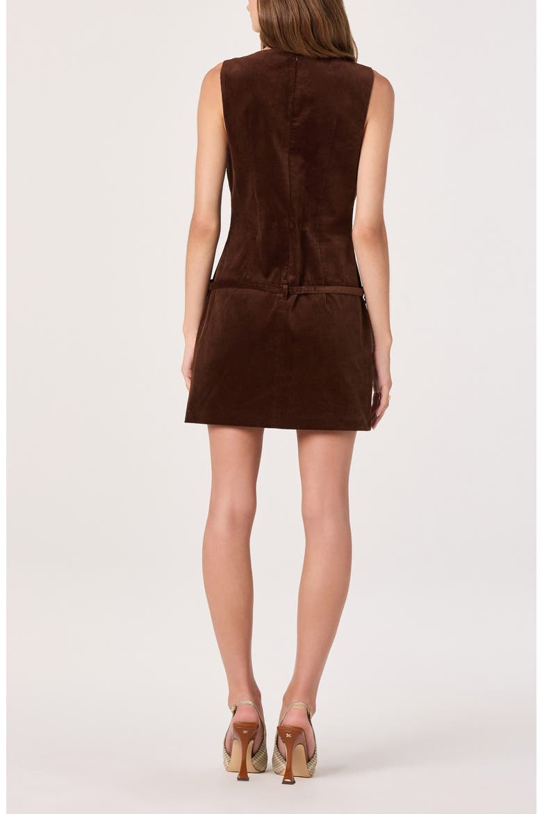 Sleeveless Corduroy Minidress, Alternate, color, CAMEL