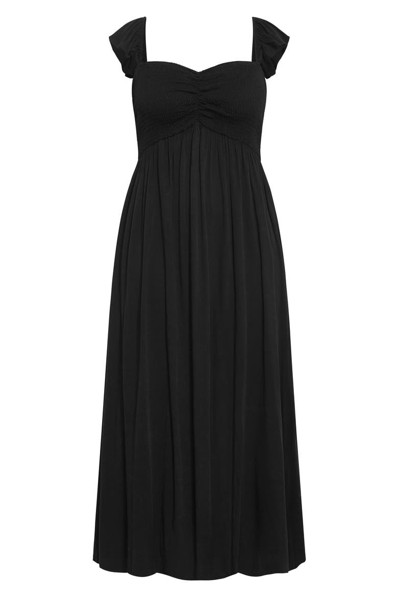 Tiarne Smocked Maxi Dress, Alternate, color, BLACK