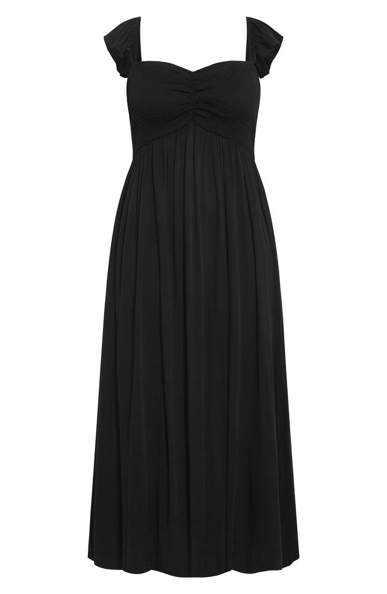 City Chic Tiarne Smocked Maxi Dress, Alternate, color, Black