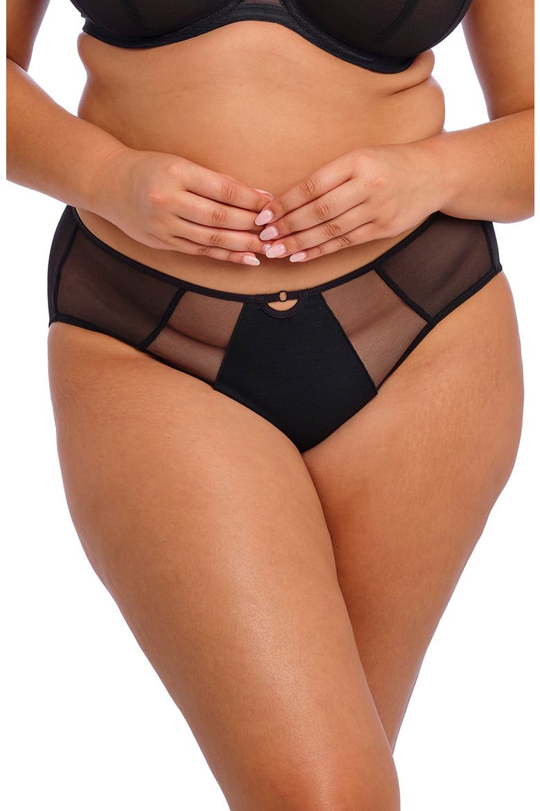 Sachi Full Figure High Waist Panties, Main, color, BLACK