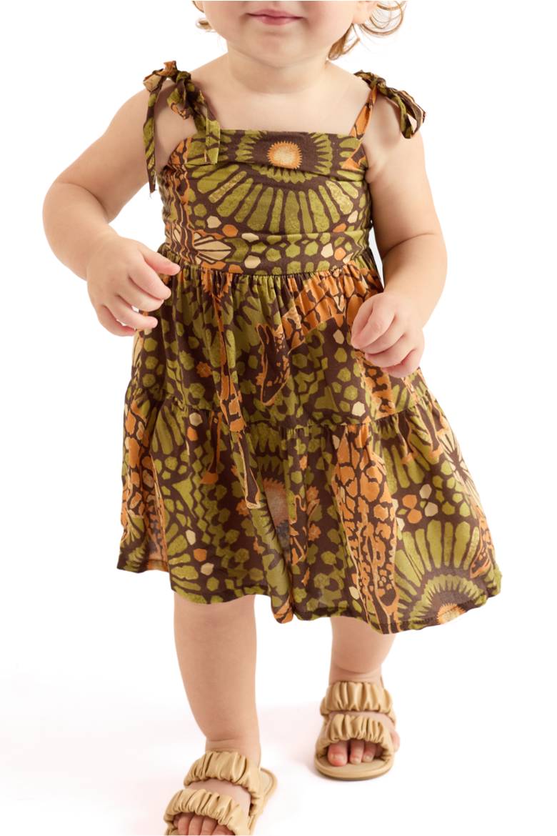 The Africa - Girls Resort Dress, Main, color, Brown