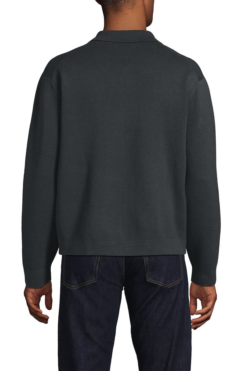 Lands' End Long Sleeve Fine Gauge Cotton Full Zip Chore Coat, Alternate, color, Steel Gray