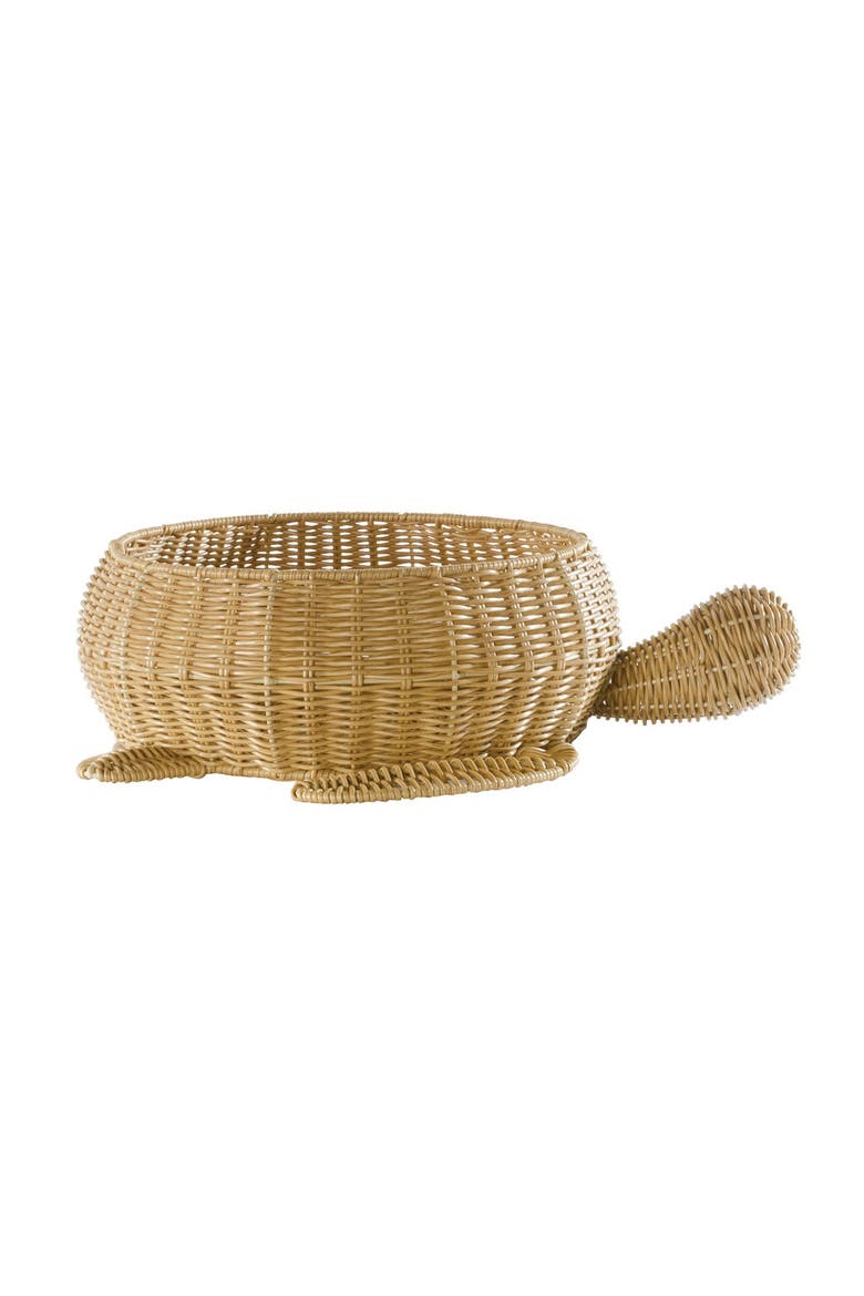 Turtle Washable Wicker Floor Basket, Alternate, color, Brown
