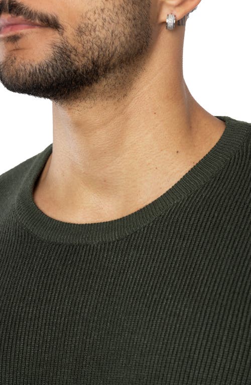 Spring + Mercer Ribbed Crewneck Sweater In Olive
