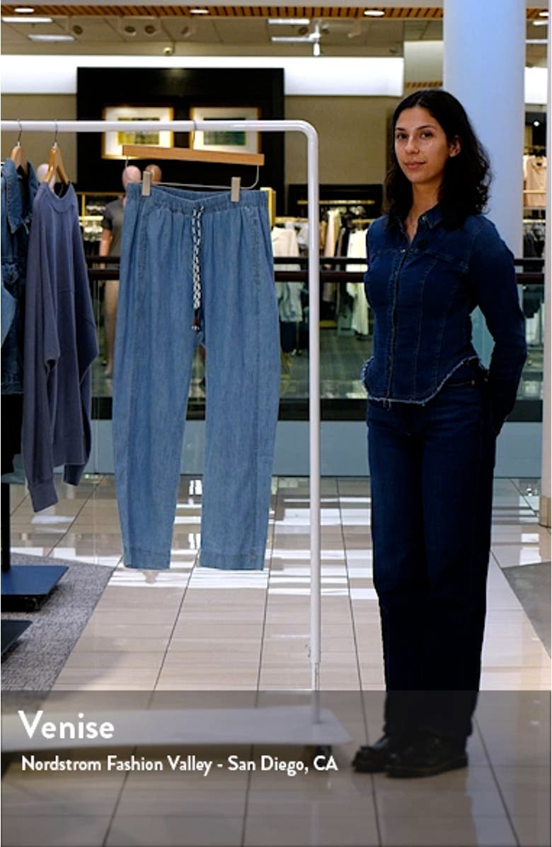 Draper Drawstring Waist Chambray Crop Pants, sales video thumbnail
