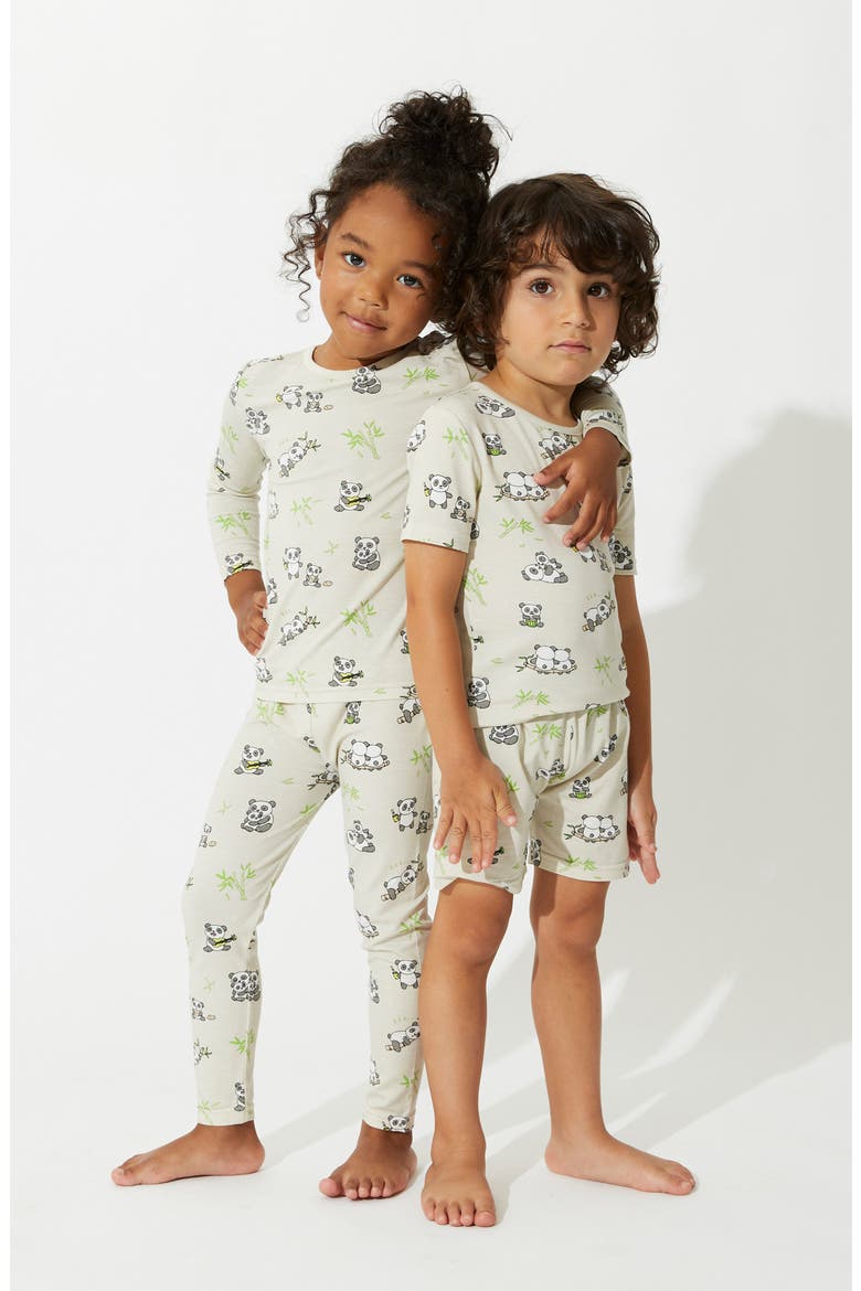 Kids' Panda Bear Fitted Two-Piece Short Pajamas, Alternate, color, PANDA