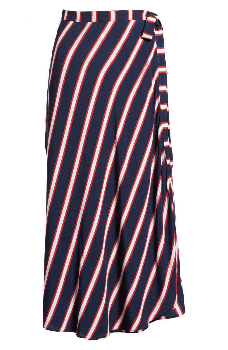BP. Stripe Midi Wrap Skirt, Alternate, color, 