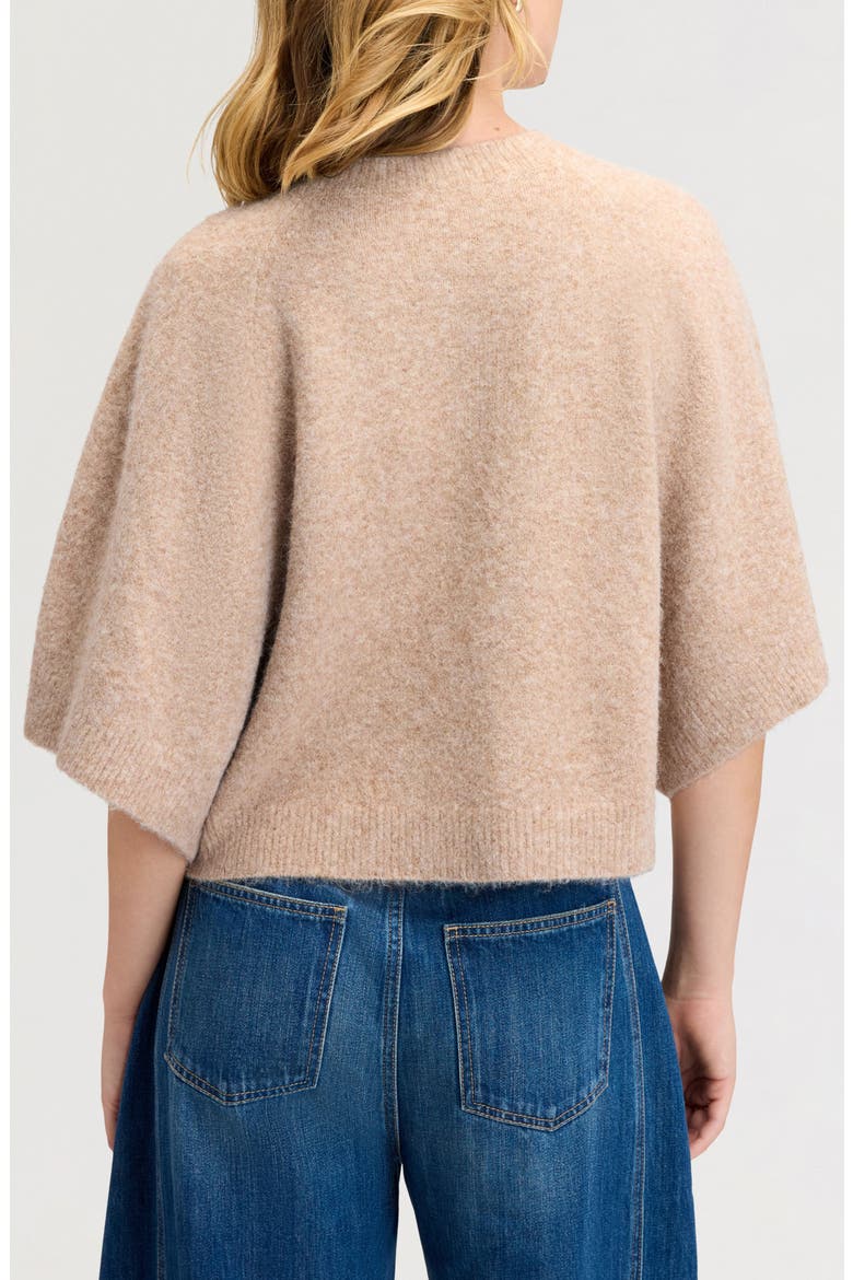 Short Sleeve Cape Sweater, Alternate, color, SAFARI SAND